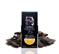 DARK CHOCOLATE 70 % without added sugars, ORANGE FLAVOUR 100 g  